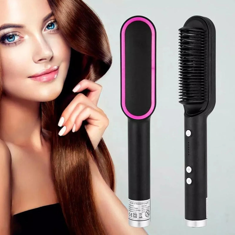 Escova De Cabelo 3 em 1 Elétrica com Pente De Aquecimento Para Alisador bivolt 120 220