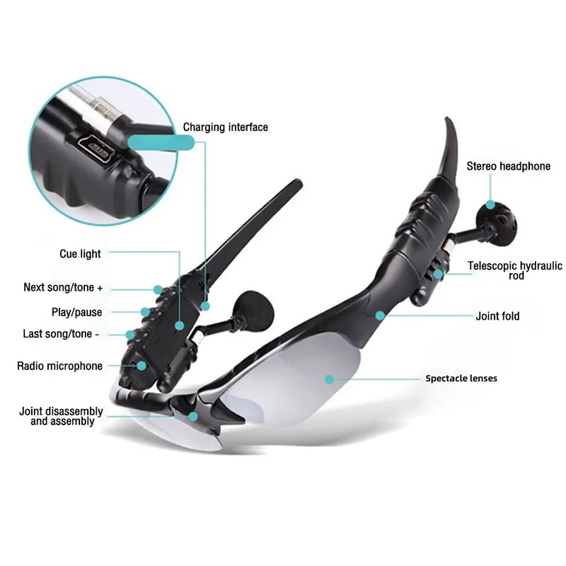 Smart Wireless Bluetooth Sunglasses Motorcycle Equipments Riding Glasses Wireless Headset Bluetooth Handsfree Call Headphones